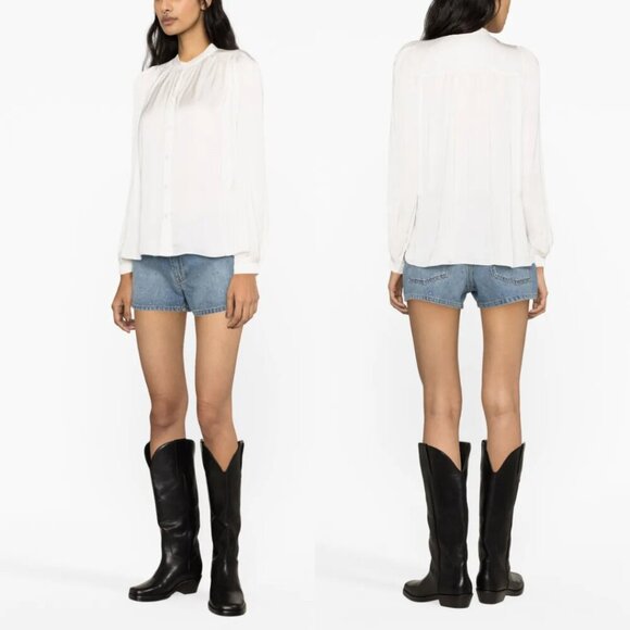 Zadig&Voltaire | Tchin Satin Blouse In Judo White - Picture 3 of 14